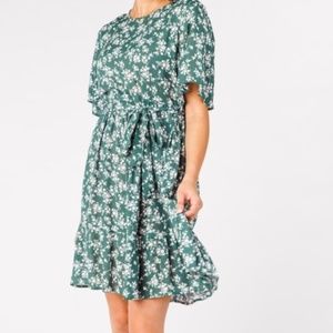 Green floral dress